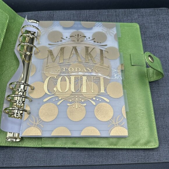 Recollections Binder Planner Green 6 Ring 9.25" x 8" Creative Year w/ Insert - Picture 3 of 11